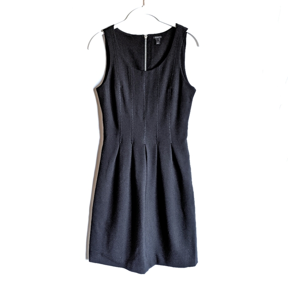 J. Crew Black Exposed Zipper Scuba Knit Midi Dress - Picture 1 of 13